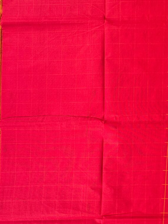 Red Marudhar Check Pure Cotton Saree