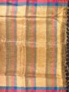 Dark Gold Striped Tissue Silk Saree