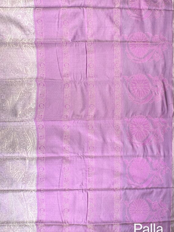 Purple and Grey Resham Gadhwal Jamawar Pure Silk Saree