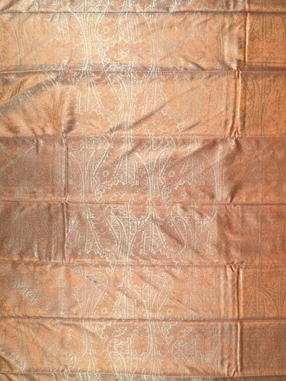 Rust and Beige Resham Gadhwal Jamawar Pure Silk Saree