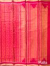 Orange-Rani Pink Ikkat Cotton-Silk Saree