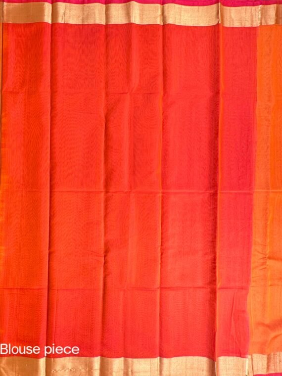 Orange Kovai Cotton Silk Saree