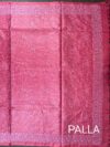 Rose Pink Embroidered Pure Tussar Silk Saree