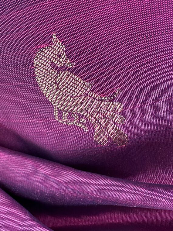 Purple-Pink Contemporary Kanjivaram Pure Silk Saree
