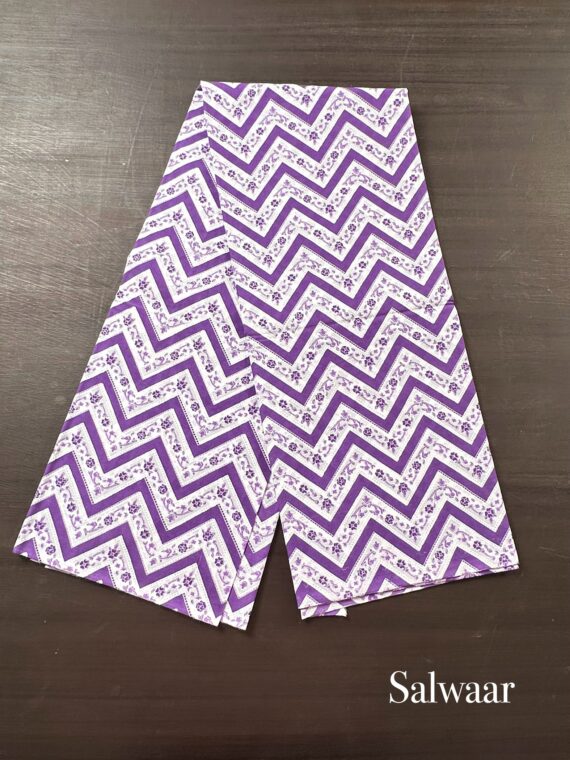Purple Printed Jaipuri Cotton Suit