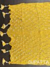 Yellow Cotton 3 Piece Unstitched Suit with Chiffon Dupatta