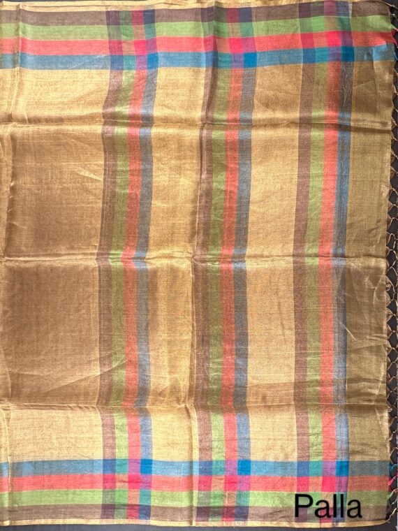 Antique Gold Striped Tissue Silk Saree