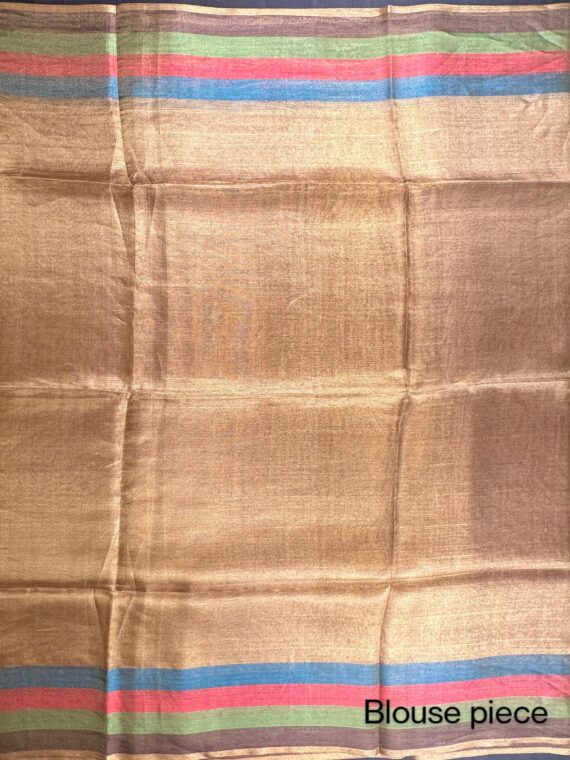 Antique Gold Striped Tissue Silk Saree
