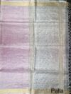 Pink-Silver Pure Tissue Silk Saree