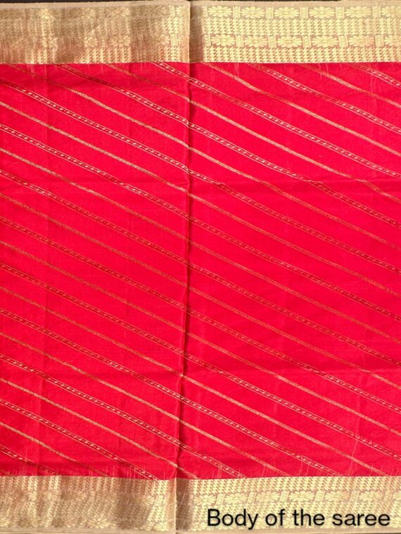 Red Zari Jamawar Pure Silk Saree