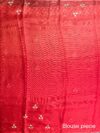 Shaded Red Scalloped Kota Doria Pure Silk Saree with Gota Patti work