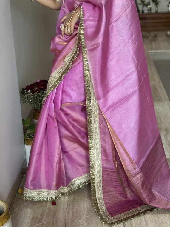 Pink Amritsari Tissue Saree