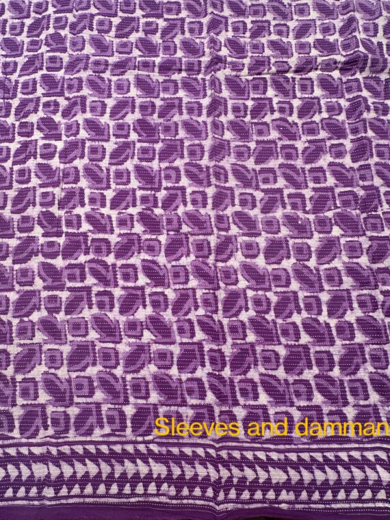 Purple Printed Soft Cotton suit with Cotton Dupatta