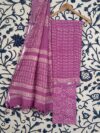 Purple Jaipuri Linen 3 Piece Unstitched Suit
