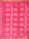 Coral Pink Rajasthani Print Pure Cotton Chanderi Saree