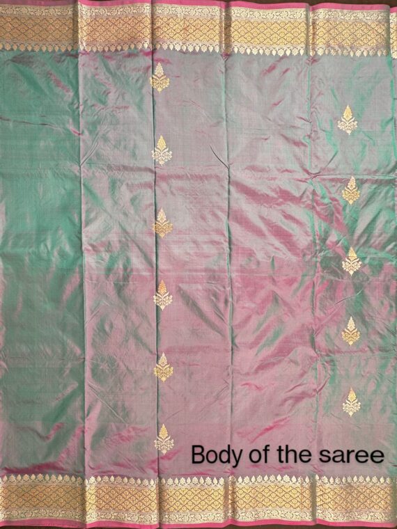 Green-Purple Banarasi Silk Saree
