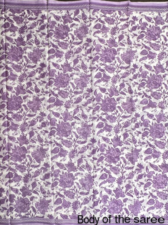 Purple Pure Diamond Chiffon Printed Saree
