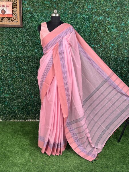 Light Pink Pure Tripura Cotton Saree