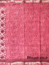 Pink Block Print Chanderi Saree