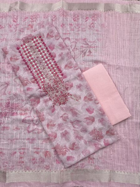 Pink Pure Linen Suit