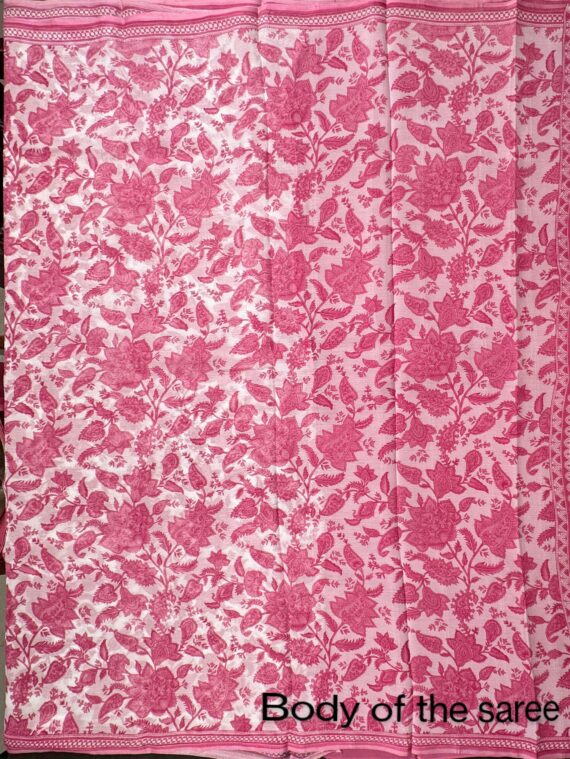 Pink Pure Diamond Chiffon Printed Saree