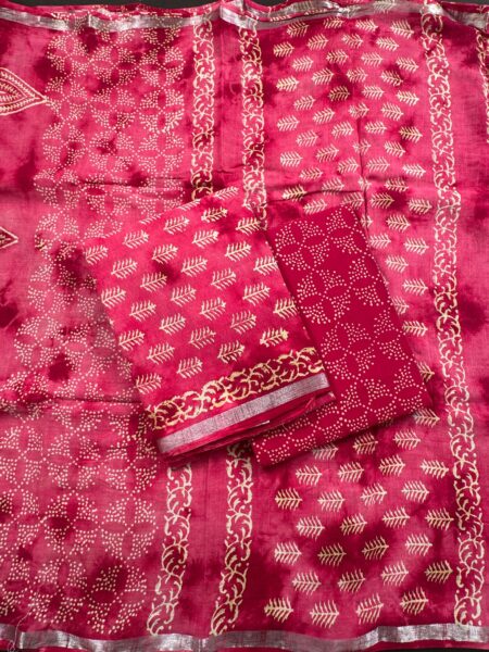 Pink Shibori Pure Linen Suit