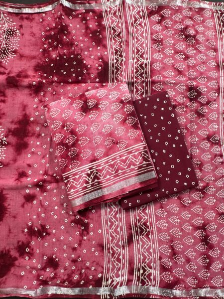 Dusky Pink Shibori Pure Linen Suit