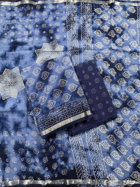 Blue Shibori Pure Linen Suit