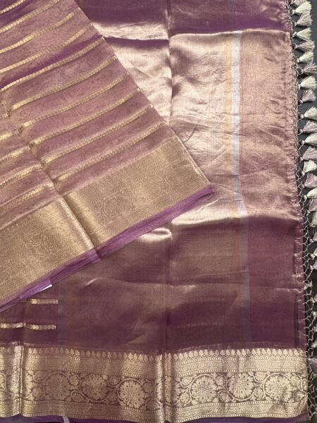Purple Banarasi Tissue Silk Saree