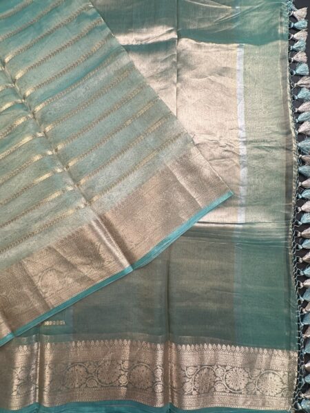 Sea Green Banarasi Tissue Silk Saree
