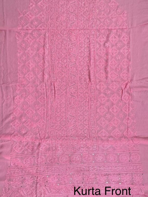 Pink Chikankari Blended Georgette Suit