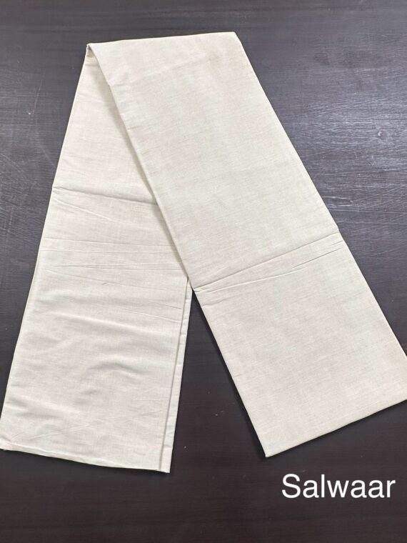 Peach and Cream Jacquard Handloom Cotton 3-Piece Suit