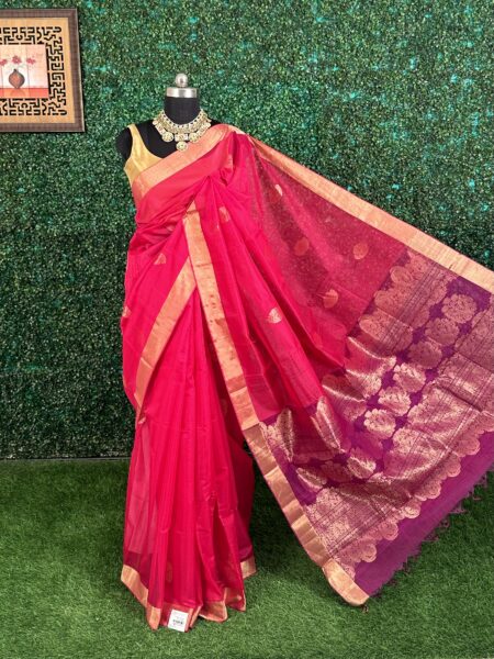 Rani Pink and Magenta Kovai Cotton Silk Saree