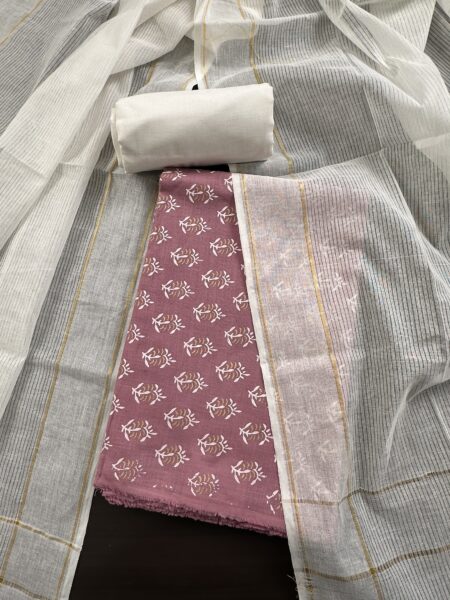 Pink Printed South Cotton Suit
