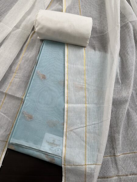 Pastel Blue Chanderi Cotton Suit