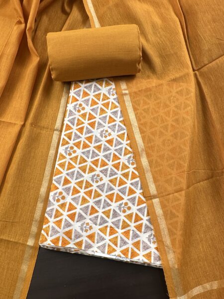 Mustard Printed South Cotton Suit